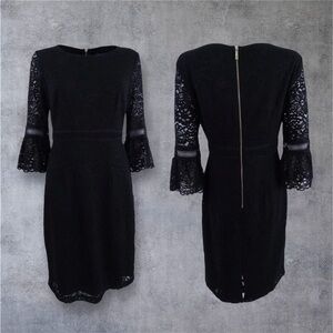 Tommy Hilfiger, Elegant Black Lace Dress, Size 12